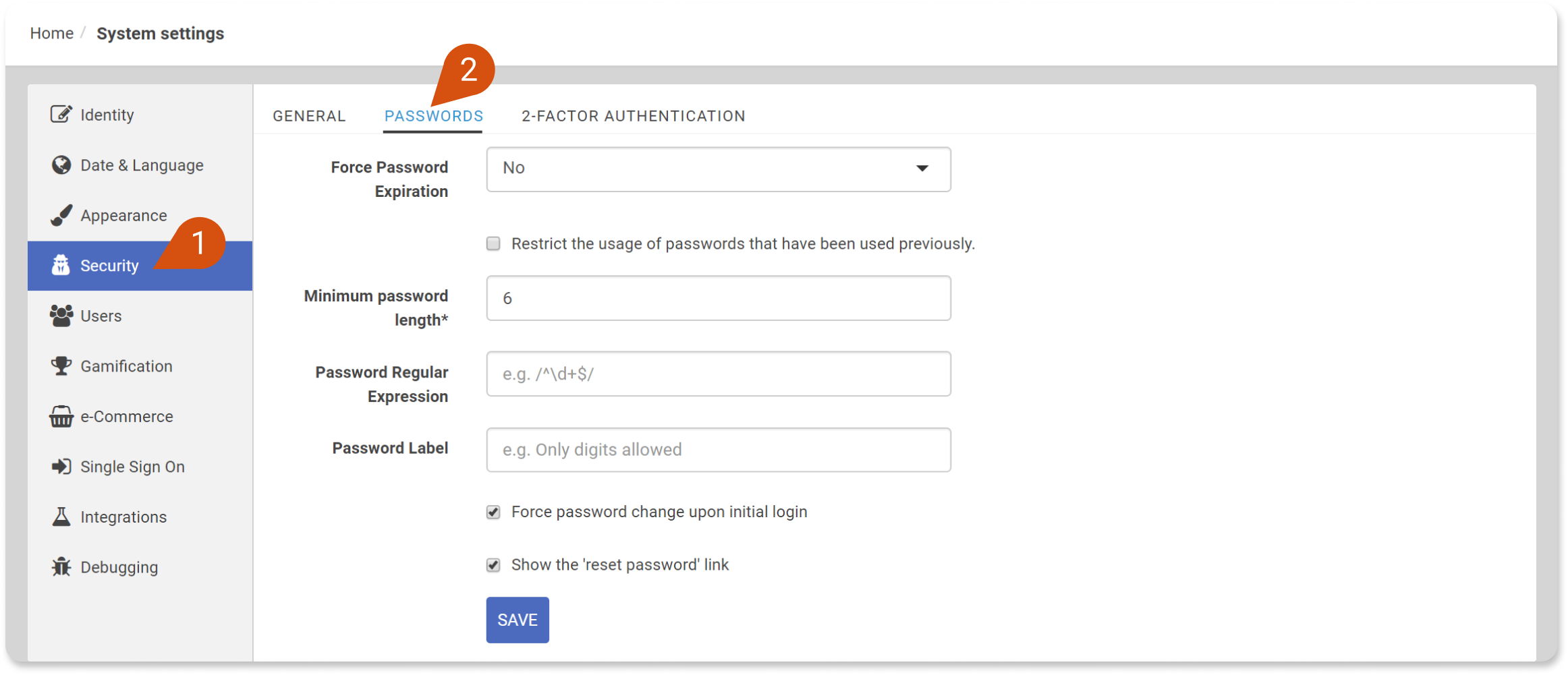 What are the available password related settings – How may we help you?