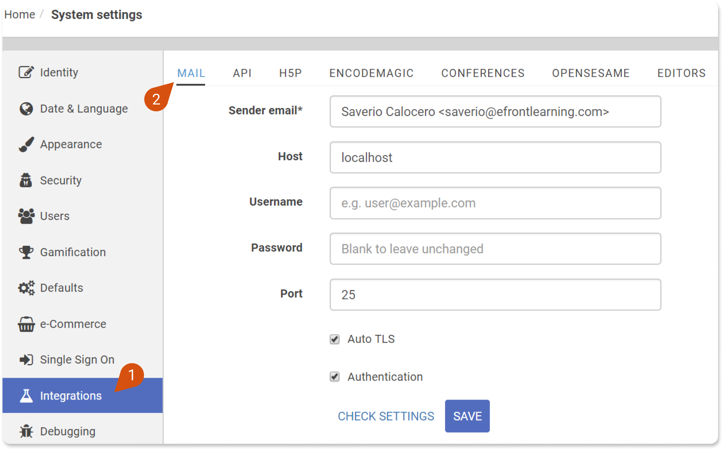 configure outlook email settings for smtp